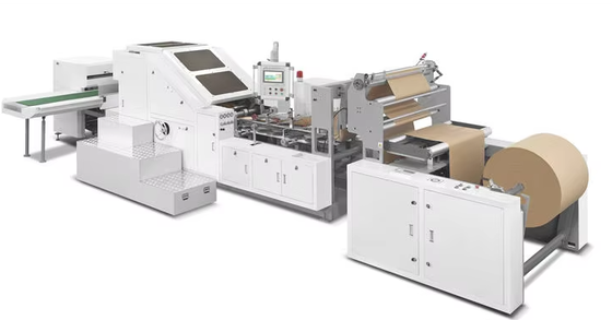 Automatic Paper Shopping Bag Making Machine Featuring Optional Flexo Printing Unit Compatible with PE HDPE LDPE Film Materials