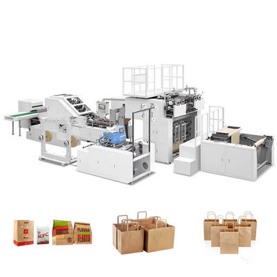 Productionspeed 30-80 Bags per minute Paper Bag Manufacturing Machine featuring CMYK Flexo Printer ideal for custom printing needs