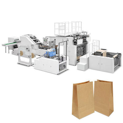 Productionspeed 30-80 Bags per minute Paper Bag Manufacturing Machine featuring CMYK Flexo Printer ideal for custom printing needs