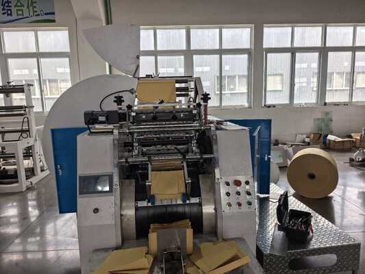 Bag Sealing And Cutting Machine Kraft Paper Bag Making Machine With 420 To 600 Mm Bag Width And 400 Mesh Ceramic Printing Roller